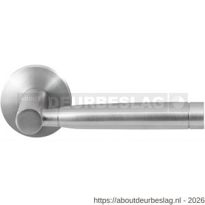 GPF Bouwbeslag RVS GPF1030.09-00 Puna deurkruk op rond rozet RVS 50x8 mm RVS geborsteld - R21009227 - afbeelding 1