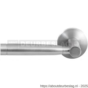 GPF Bouwbeslag RVS GPF1030.09-00L/R Puna deurkruk gatdeel op rond rozet RVS 50x8 mm links-rechtswijzend RVS geborsteld - R21010007 - afbeelding 1