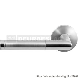 GPF Bouwbeslag RVS GPF1040.09/49-00L/R Kohu Duo deurkruk gatdeel op rond rozet 50x8 mm links-rechtswijzend RVS geborsteld - R21013816 - afbeelding 1