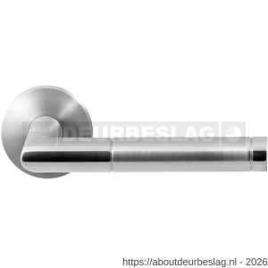 GPF Bouwbeslag RVS GPF1040.09/49-00 Kohu Duo deurkruk op rond rozet 50x8 mm RVS geborsteld - R21013815 - afbeelding 1