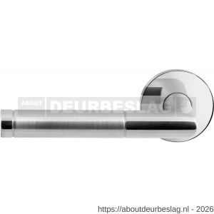 GPF Bouwbeslag RVS GPF1040.00L/R Kohu Duo deurkruk gatdeel op rond rozet 50x8 mm links-rechtswijzend RVS gepolijst - R21013818 - afbeelding 1