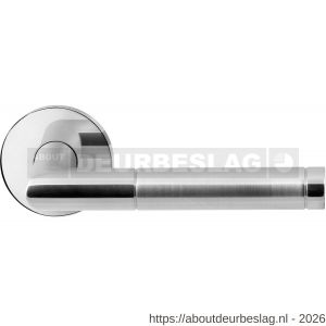 GPF Bouwbeslag RVS GPF1040.49/09-00 Kohu Duo deurkruk op rond rozet 50x8 mm RVS gepolijst-RVS geborsteld - R21013817 - afbeelding 1