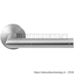 GPF Bouwbeslag RVS GPF1042.09-00 Kohu deurkruk op rond rozet RVS 50x8 mm RVS geborsteld - R21009228 - afbeelding 1