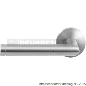 GPF Bouwbeslag RVS GPF1042.09-00L/R Kohu deurkruk gatdeel op rond rozet RVS 50x8 mm links-rechtswijzend RVS geborsteld - R21010008 - afbeelding 1