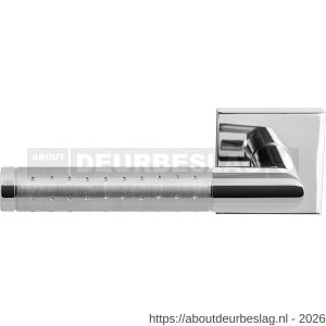 GPF Bouwbeslag RVS GPF1055.02L/R Haka Duo deurkruk gatdeel op vierkant rozet 50x50x8 mm links-rechtswijzend RVS gepolijst - R21013822 - afbeelding 1