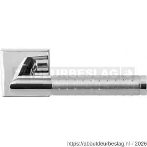 GPF Bouwbeslag RVS GPF1055.49/09-02 Haka Duo deurkruk op rond rozet RVS gepolijst/RVS geborsteld 50x50x8 mm RVS gepolijst-RVS geborsteld - R21013821 - afbeelding 1