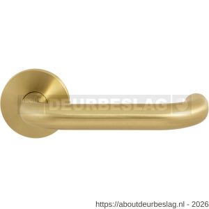 GPF Bouwbeslag Entree GPF105VRP4R U-model 19 mm deurkruk gatdeel op rozet 53x6 mm rechtswijzend PVD mat messing - R21010016 - afbeelding 1