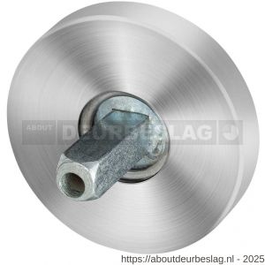 GPF Bouwbeslag RVS GPF1100.00.400 rozet rond 50x8 mm met vastgelaste knopvastzetter RVS geborsteld - R21011512 - afbeelding 1