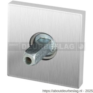 GPF Bouwbeslag RVS GPF1100.02.400 rozet vierkant 50x50x8 mm met vastgelaste knopvastzetter RVS geborsteld - R21011513 - afbeelding 1
