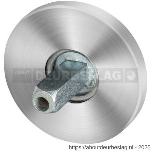 GPF Bouwbeslag RVS GPF1100.05.400 rozet rond 50x6 mm met vastgelaste knopvastzetter RVS geborsteld - R21011514 - afbeelding 1