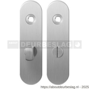 GPF Bouwbeslag RVS GPF1100.10 WC55/8 normaal kortschild afgerond enkelverend 169x46x8,5 mm WC55/8 normale deurknop RVS geborsteld - R21003890 - afbeelding 1
