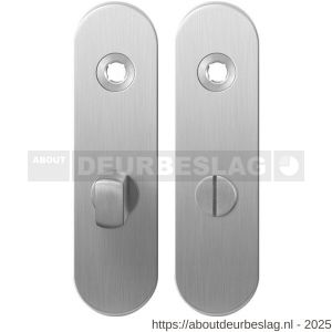 GPF Bouwbeslag RVS GPF1100.10 WC57/5 normaal kortschild afgerond enkelverend 169x46x8,5 mm WC57/5 normale deurknop RVS geborsteld - R21003889 - afbeelding 1