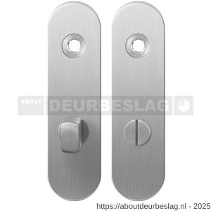 GPF Bouwbeslag RVS GPF1100.10 WC63/8 normaal kortschild afgerond enkelverend 169x46x8,5 mm WC63/8 normale deurknop RVS geborsteld - R21003888 - afbeelding 1