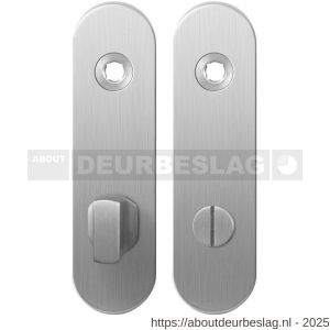 GPF Bouwbeslag RVS GPF1100.10 WC72/8 groot kortschild afgerond enkelverend 169x46x8,5 mm WC72/8 grote deurknop RVS geborsteld - R21003924 - afbeelding 1