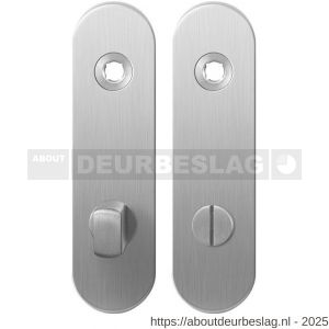 GPF Bouwbeslag RVS GPF1100.10 WC72/8 normaal kortschild afgerond enkelverend 169x46x8,5 mm WC72/8 normale deurknop RVS geborsteld - R21003887 - afbeelding 1