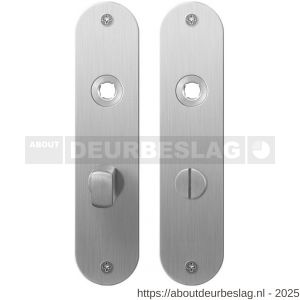 GPF Bouwbeslag RVS GPF1100.12 WC57/5 normaal plaatschild afgerond zonder veer 181x41x2 mm WC57/5 normale deurknop RVS geborsteld - R21004148 - afbeelding 1