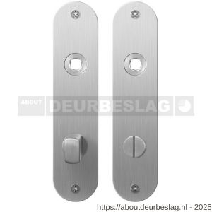 GPF Bouwbeslag RVS GPF1100.12 WC72/8 normaal plaatschild afgerond zonder veer 181x41x2 mm WC72/8 normale deurknop RVS geborsteld - R21004167 - afbeelding 1