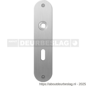 GPF Bouwbeslag RVS GPF1100.12L/R BB56 plaatschild afgerond zonder veer 181x41x2 mm BB56 links-rechtswijzend RVS geborsteld - R21003978 - afbeelding 1