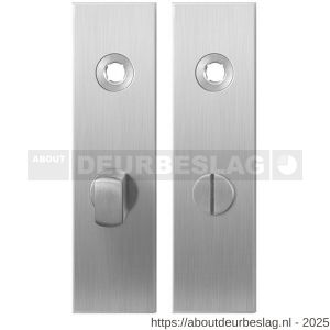 GPF Bouwbeslag RVS GPF1100.15 WC55/8 normaal kortschild rechthoekig enkelverend 169x46x8,5 mm WC55/8 normale deurknop RVS geborsteld - R21003880 - afbeelding 1