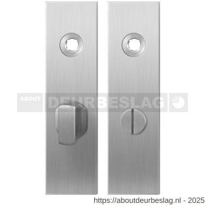 GPF Bouwbeslag RVS GPF1100.15 WC57/5 groot kortschild rechthoekig enkelverend 169x46x8,5 mm WC57/5 grote deurknop RVS geborsteld - R21003915 - afbeelding 1