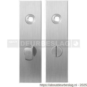 GPF Bouwbeslag RVS GPF1100.15 WC57/5 normaal kortschild rechthoekig enkelverend 169x46x8,5 mm WC57/5 normale deurknop RVS geborsteld - R21003914 - afbeelding 1
