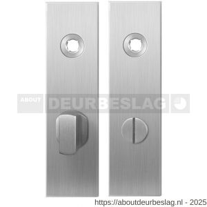 GPF Bouwbeslag RVS GPF1100.15 WC63/8 groot kortschild rechthoekig enkelverend 169x46x8,5 mm WC63/8 grote deurknop RVS geborsteld - R21003920 - afbeelding 1