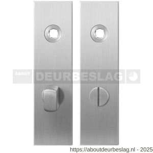 GPF Bouwbeslag RVS GPF1100.15 WC63/8 normaal kortschild rechthoekig enkelverend 169x46x8,5 mm WC63/8 normale deurknop RVS geborsteld - R21003919 - afbeelding 1