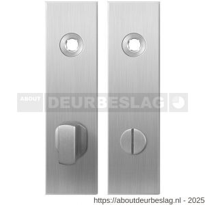 GPF Bouwbeslag RVS GPF1100.15 WC72/8 groot kortschild rechthoekig enkelverend 169x46x8,5 mm WC72/8 grote deurknop RVS geborsteld - R21003923 - afbeelding 1