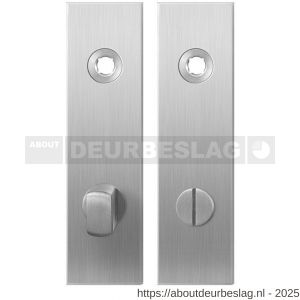 GPF Bouwbeslag RVS GPF1100.15 WC72/8 normaal kortschild rechthoekig enkelverend 169x46x8,5 mm WC72/8 normale deurknop RVS geborsteld - R21003922 - afbeelding 1