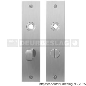 GPF Bouwbeslag RVS GPF1100.16 WC55/8 normaal plaatschild rechthoekig zonder veer 181x41x2 mm WC55/8 normale deurknop RVS geborsteld - R21004174 - afbeelding 1