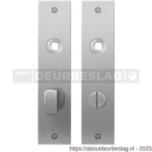 GPF Bouwbeslag RVS GPF1100.16 WC63/8 groot plaatschild rechthoekig zonder veer 181x41x2 mm WC63/8 grote deurknop RVS geborsteld - R21004156 - afbeelding 1