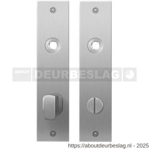GPF Bouwbeslag RVS GPF1100.16 WC72/8 groot plaatschild rechthoekig zonder veer 181x41x2 mm WC72/8 grote deurknop RVS geborsteld - R21004166 - afbeelding 1