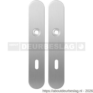 GPF Bouwbeslag RVS GPF1100.20 BB72 langschild afgerond enkelverend 218x40x8,5 mm BB72 RVS geborsteld - R21004184 - afbeelding 1