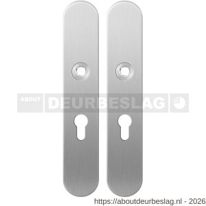 GPF Bouwbeslag RVS GPF1100.20 PC55 langschild afgerond enkelverend 218x40x8,5 mm PC55 RVS geborsteld - R21004183 - afbeelding 1