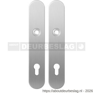 GPF Bouwbeslag RVS GPF1100.20 PC85 langschild afgerond enkelverend 218x40x8,5 mm PC85 RVS geborsteld - R21004181 - afbeelding 1