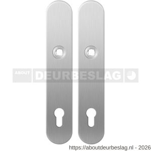 GPF Bouwbeslag RVS GPF1100.20 PC92 langschild afgerond enkelverend 218x40x8,5 mm PC92 RVS geborsteld - R21004180 - afbeelding 1
