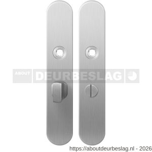 GPF Bouwbeslag RVS GPF1100.20 WC57/5 groot langschild afgerond enkelverend 218x40x8,5 mm WC57/5 grote deurknop RVS geborsteld - R21004291 - afbeelding 1