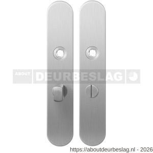 GPF Bouwbeslag RVS GPF1100.20 WC57/5 normaal langschild afgerond enkelverend 218x40x8,5 mm WC57/5 normale deurknop RVS geborsteld - R21004224 - afbeelding 1