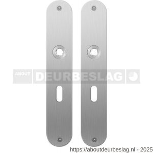 GPF Bouwbeslag RVS GPF1100.21 BB56 plaatschild afgerond zonder veer 220x40x2 mm BB56 RVS geborsteld - R21004313 - afbeelding 1