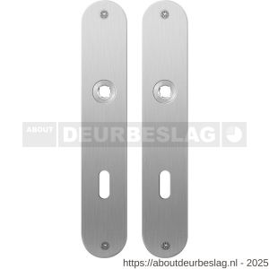 GPF Bouwbeslag RVS GPF1100.21 BB72 plaatschild afgerond zonder veer 220x40x2 mm BB72 RVS geborsteld - R21004312 - afbeelding 1