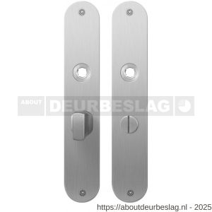 GPF Bouwbeslag RVS GPF1100.21 WC55/8 groot plaatschild afgerond zonder veer 220x40x2 mm WC55/8 grote deurknop RVS geborsteld - R21004177 - afbeelding 1