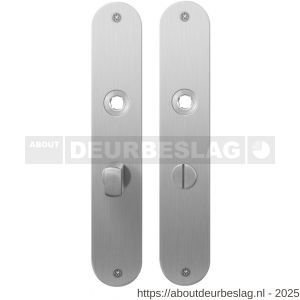 GPF Bouwbeslag RVS GPF1100.21 WC57/5 normaal plaatschild afgerond zonder veer 220x40x2 mm WC57/5 normale deurknop RVS geborsteld - R21004317 - afbeelding 1