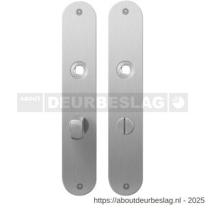 GPF Bouwbeslag RVS GPF1100.21 WC63/8 normaal plaatschild afgerond zonder veer 220x40x2 mm WC63/8 normale deurknop RVS geborsteld - R21004316 - afbeelding 1