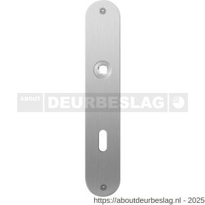 GPF Bouwbeslag RVS GPF1100.21L/R BB72 plaatschild afgerond zonder veer 220x40x2 mm BB72 links-rechtswijzend RVS geborsteld - R21003999 - afbeelding 1