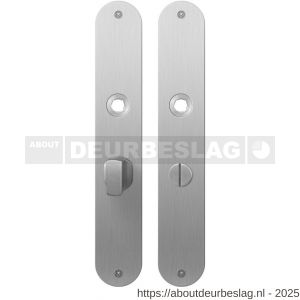 GPF Bouwbeslag RVS GPF1100.22 WC55/8 groot plaatschild afgerond zonder veer 240x40x2 mm WC55/8 grote deurknop RVS geborsteld - R21004173 - afbeelding 1