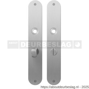 GPF Bouwbeslag RVS GPF1100.22 WC55/8 normaal plaatschild afgerond zonder veer 240x40x2 mm WC55/8 normale deurknop RVS geborsteld - R21004321 - afbeelding 1