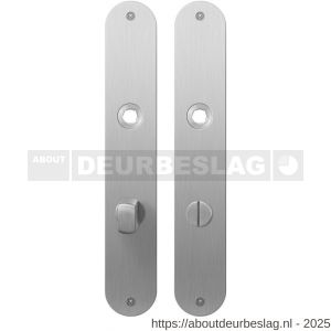GPF Bouwbeslag RVS GPF1100.22 WC72/8 normaal plaatschild afgerond zonder veer 240x40x2 mm WC72/8 normale deurknop RVS geborsteld - R21004329 - afbeelding 1