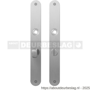 GPF Bouwbeslag RVS GPF1100.23 WC55/8 normaal plaatschild afgerond zonder veer 240x30x2 mm WC55/8 normale deurknop RVS geborsteld - R21004333 - afbeelding 1