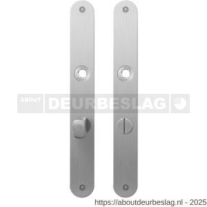 GPF Bouwbeslag RVS GPF1100.23 WC63/8 normaal plaatschild afgerond zonder veer 240x30x2 mm WC63/8 normale deurknop RVS geborsteld - R21004331 - afbeelding 1