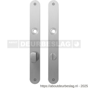 GPF Bouwbeslag RVS GPF1100.23 WC72/8 groot plaatschild afgerond zonder veer 240x30x2 mm WC72/8 grote deurknop RVS geborsteld - R21004162 - afbeelding 1